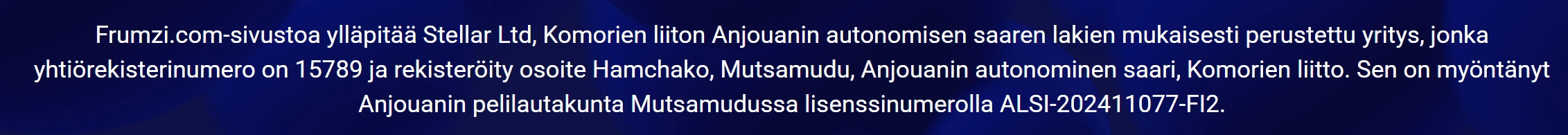 Frumzi Casino Lisenssi ja turvallisuus
